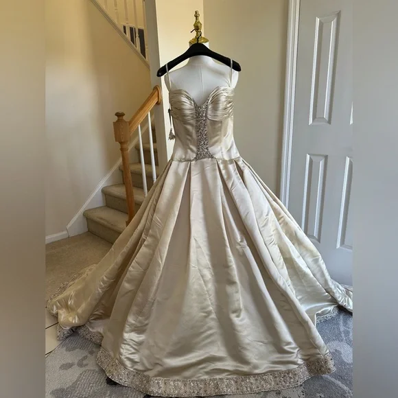 sachin and babi light blue dress Champagne Wedding Dresses